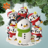 Personalized Penguin Family Building Snowman - 5 Christmas Ornament
