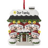 Personalized House with Large Wreath Family - 6 Christmas Ornament