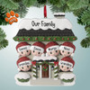 Personalized House with Large Wreath Family - 6 Christmas Ornament