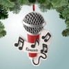 Personalized Red Microphone with Musical Notes Christmas Ornament