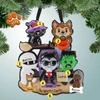 Personalized Halloween Monsters Family - 5 Christmas Ornament