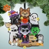 Personalized Halloween Monsters Family - 6 Christmas Ornament