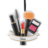 Personalized Makeup Essentials with Banner Christmas Ornament
