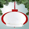 Personalized Red and White Ornament with Banner Ornament