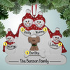 Christmas Ornament of Snowman Family with Tan Dog - 4