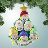 Personalized Snowman Family in Tree - 6 Christmas Ornament