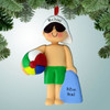 Christmas Ornament of Beach Boy with Green Trunks Christmas Ornament of Beach Boy with Green Trunks