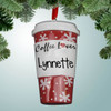 Christmas Ornament of Red Coffee Lover Cup Christmas Ornament of Red Coffee Lover Cup