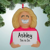 Christmas Ornament of Girl with Braces - Blonde Hair Christmas Ornament of Girl with Braces - Blonde Hair