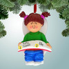 Personalized Potty Training Girl - Brown Hair Christmas Ornament