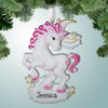 Christmas Ornament of Pink Unicorn with Moon Christmas Ornament of Pink Unicorn with Moon