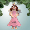 image of Princess with Brown Hair - Pink Dress ornament