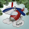 Christmas Ornament of Red Helicopter with Blue Rotors