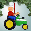 image of Boy with Red Shirt on Green Tractor ornament