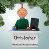 Christmas Ornament of Computer Worker Male - Blonde Hair Christmas Ornament of Computer Worker Male - Blonde Hair