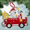 image of Firetruck with Dog ornament