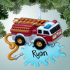 Christmas Ornament of Firetruck with Water Splash