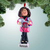 Christmas Ornament of Hairdresser with Silver Dryer - Brown Hair