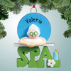 Christmas Ornament of Spa Girl with Green Letters Christmas Ornament of Spa Girl with Green Letters