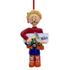 Christmas Ornament of Carpenter with Red Shirt - Blonde Hair Christmas Ornament of Carpenter with Red Shirt - Blonde Hair