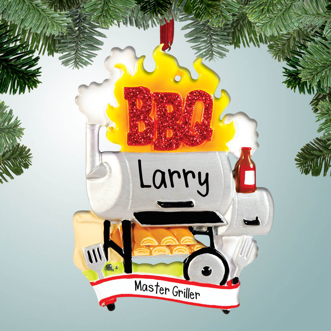 Smoker BBQ Flat Ornament, Grill Christmas Light Ornaments