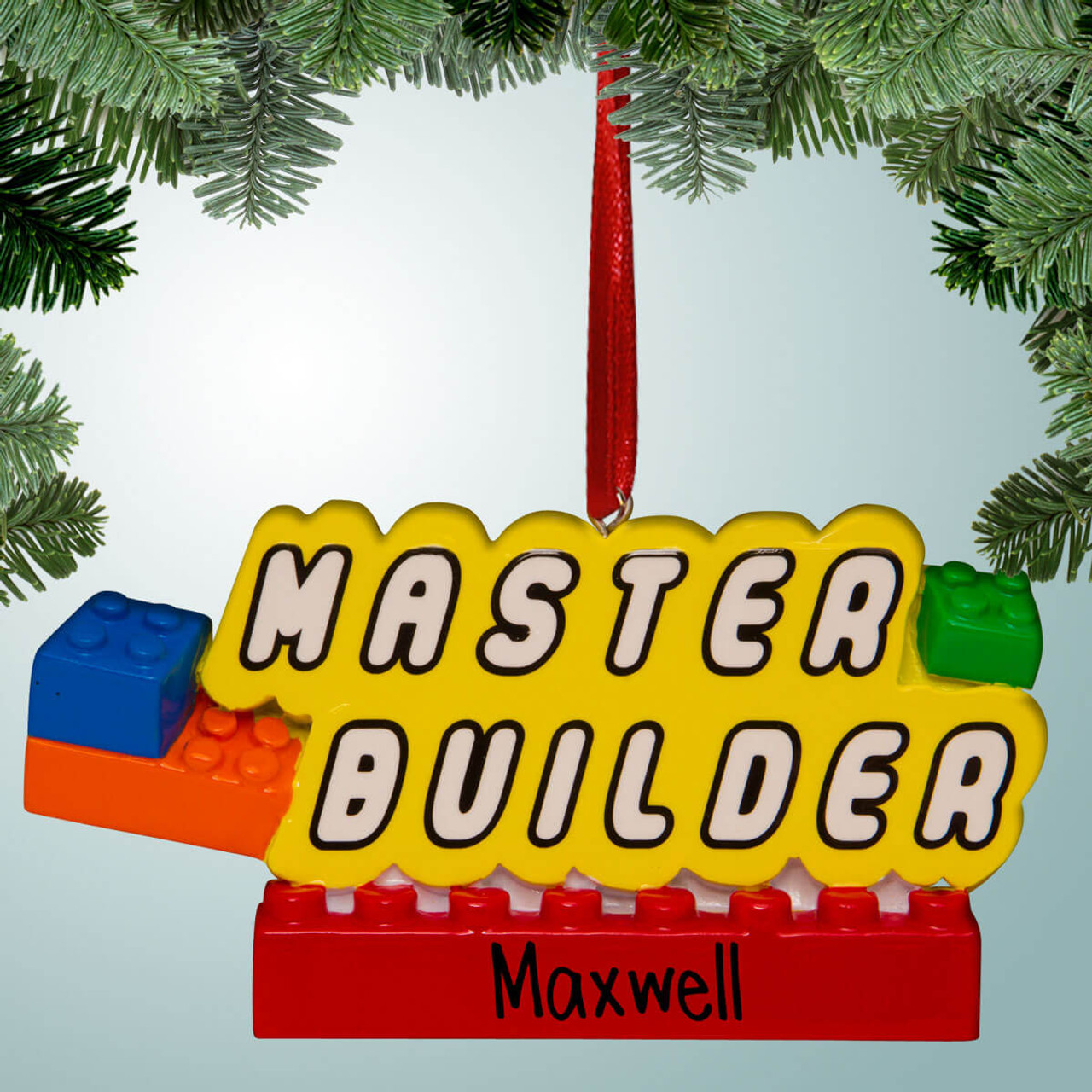 Personalized Master Builder Legos Christmas Ornament 