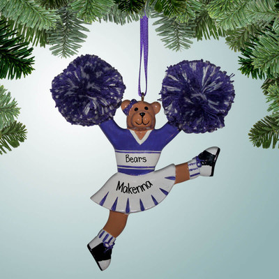 Christmas Ornament Girl Cheerleader Purple/ Cheer/ Pom Pom/ Kids/ Chil –  Too Stinkin' Cute