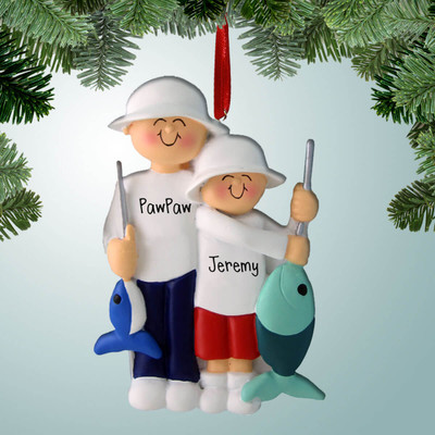 Christmas Ornament of Fishing Buddies