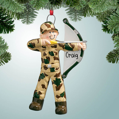 Christmas Ornament of Bow Hunter - Male Christmas Ornament of Bow Hunter - Male