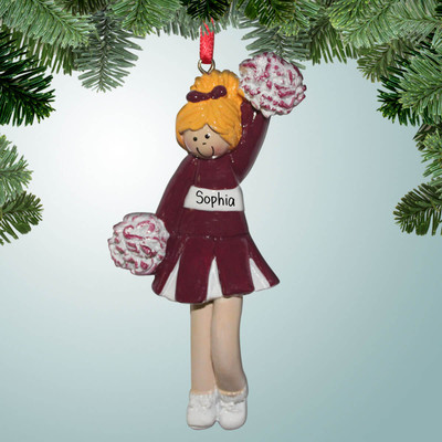 Christmas Ornament Girl Cheerleader Purple/ Cheer/ Pom Pom/ Kids/ Chil –  Too Stinkin' Cute