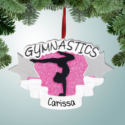 Christmas Ornament of Gymnastics with Silver Stars Christmas Ornament of Gymnastics with Silver Stars