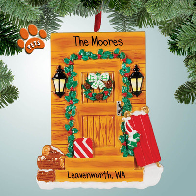 Christmas Ornament of Cabin Door Christmas Ornament of Cabin Door