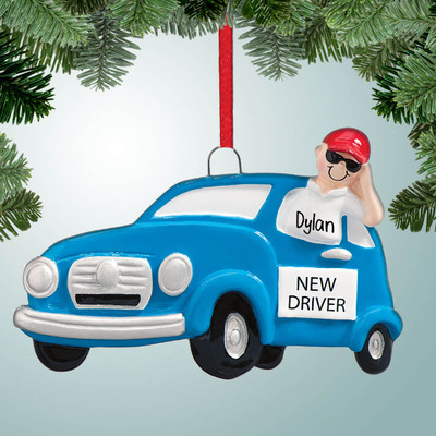 Christmas Ornament of Waving New Driver - Boy Christmas Ornament of Waving New Driver - Boy