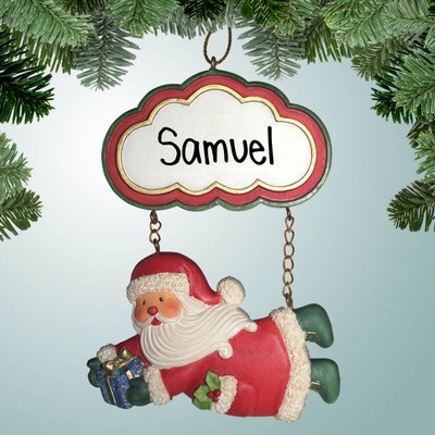 Christmas Ornament of Flying Santa Magnet