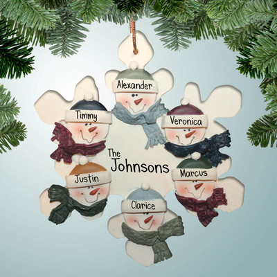 image of Snowflake Family - 6 ornament image of Snowflake Family - 6 ornament