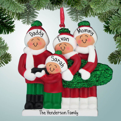 image of Family Buying Christmas Tree - 4 ornament image of Family Buying Christmas Tree - 4 ornament
