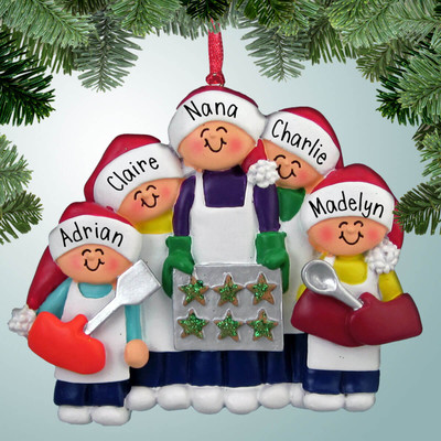 image of Baking Cookies Family - 5 ornament image of Baking Cookies Family - 5 ornament