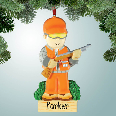 Christmas Ornament of Hunter with Shooting Glasses Christmas Ornament of Hunter with Shooting Glasses