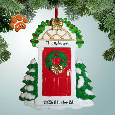 Christmas Ornament of Red Door Christmas Ornament of Red Door