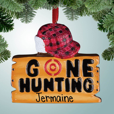 Christmas Ornament of Gone Hunting Sign Christmas Ornament of Gone Hunting Sign