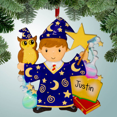 Christmas Ornament of Wizard - Boy Christmas Ornament of Wizard - Boy