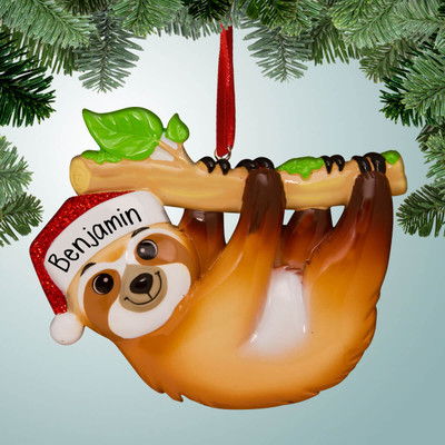 Christmas Ornament of Hanging Sloth Christmas Ornament of Hanging Sloth