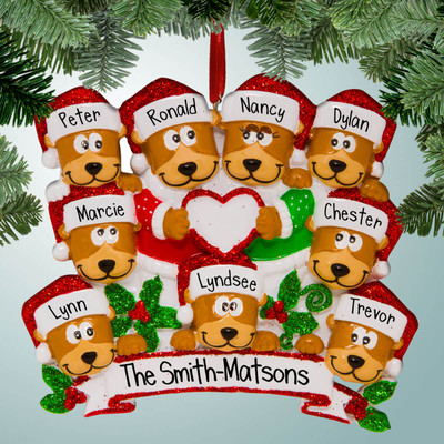 image of Brown Bear Family with Heart - 9 ornament