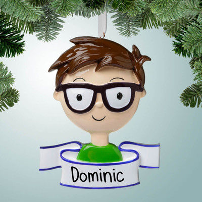 image of Boy with Glasses Banner ornament image of Boy with Glasses Banner ornament