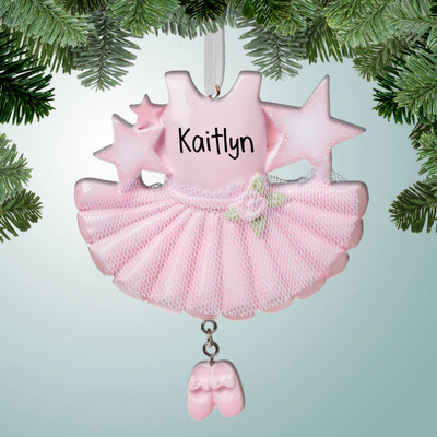 Christmas Ornament of Pink Tutu with Stars Christmas Ornament of Pink Tutu with Stars