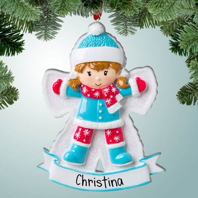 Christmas Ornament of Snow Angel Girl