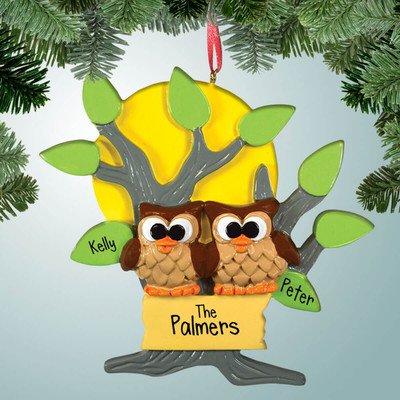 image of Owl Tree Couple ornament