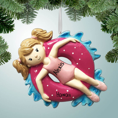Christmas Ornament of Inner Tube Girl Christmas Ornament of Inner Tube Girl