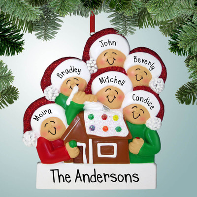 image of Making Gingerbread House - 6 ornament image of Making Gingerbread House - 6 ornament