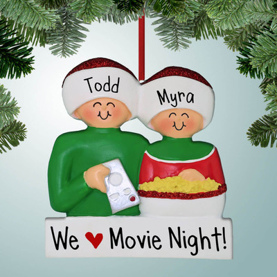 image of Movie Night Couple ornament image of Movie Night Couple ornament